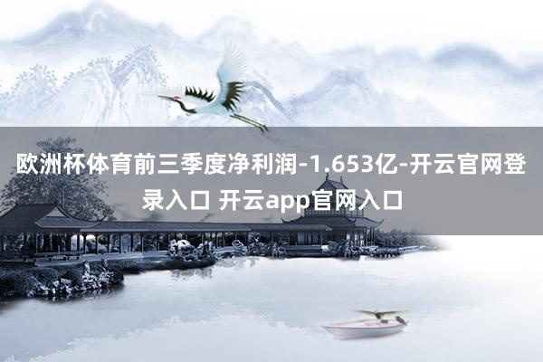 欧洲杯体育前三季度净利润-1.653亿-开云官网登录入口 开云app官网入口