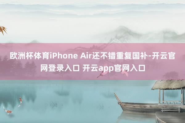 欧洲杯体育iPhone Air还不错重复国补-开云官网登录入口 开云app官网入口