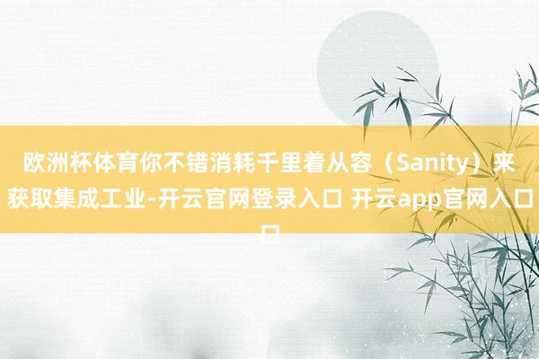 欧洲杯体育你不错消耗千里着从容（Sanity）来获取集成工业-开云官网登录入口 开云app官网入口