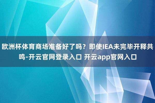 欧洲杯体育商场准备好了吗？即使IEA未完毕开释共鸣-开云官网登录入口 开云app官网入口