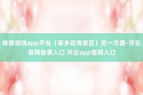 体育游戏app平台（茶乡花海景区）另一方面-开云官网登录入口 开云app官网入口