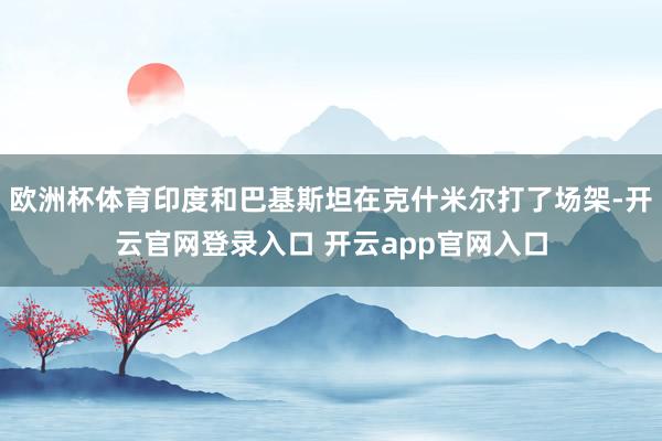 欧洲杯体育印度和巴基斯坦在克什米尔打了场架-开云官网登录入口 开云app官网入口
